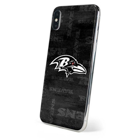 NFL Baltimore Ravens Black & White iPhone X Skin