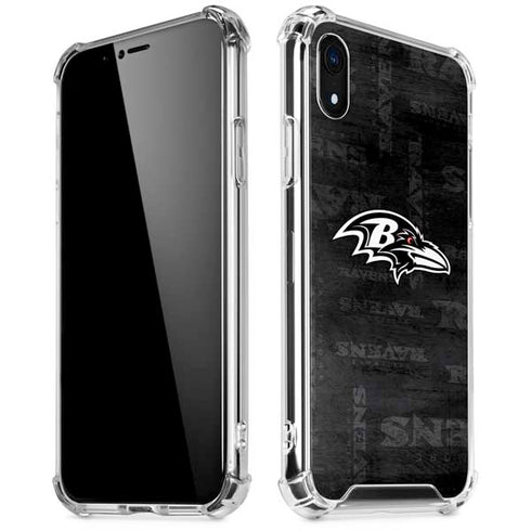 NFL Baltimore Ravens Black & White iPhone XR Clear Case