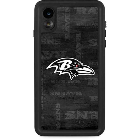NFL Baltimore Ravens Black & White iPhone XR Waterproof Case
