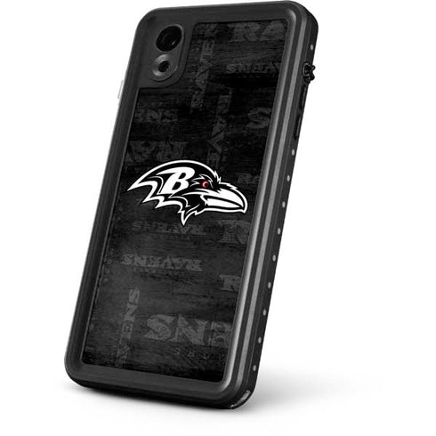 NFL Baltimore Ravens Black & White iPhone XR Waterproof Case
