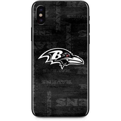 NFL Baltimore Ravens Black & White iPhone XS Skin