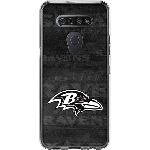 NFL Baltimore Ravens Black & White LG K51/Q51 Clear Case
