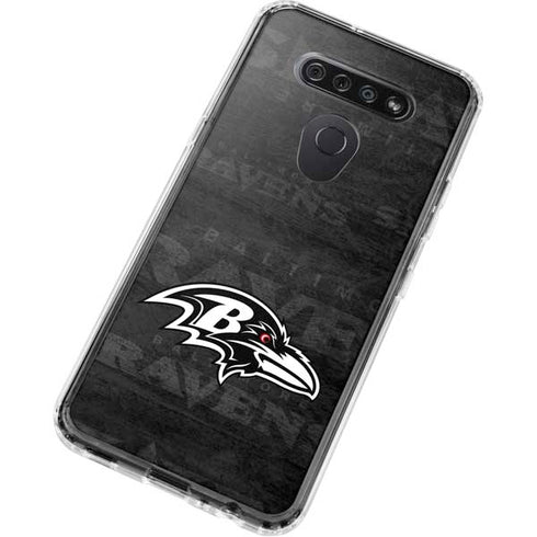 NFL Baltimore Ravens Black & White LG K51/Q51 Clear Case