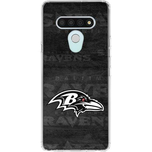 NFL Baltimore Ravens Black & White LG Stylo 6 Clear Case