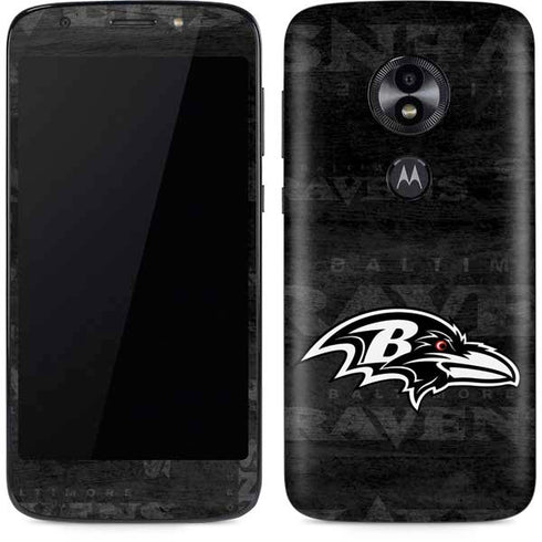 NFL Baltimore Ravens Black & White Moto E5 Play Skin