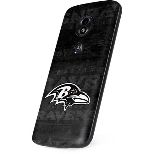NFL Baltimore Ravens Black & White Moto E5 Play Skin