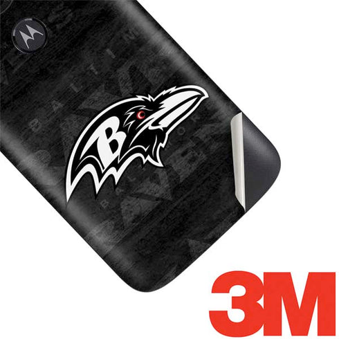 NFL Baltimore Ravens Black & White Moto E5 Play Skin