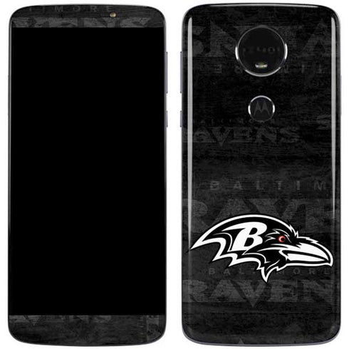 NFL Baltimore Ravens Black & White Moto E5 Plus Skin