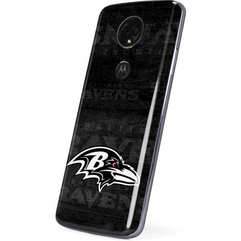 NFL Baltimore Ravens Black & White Moto E5 Plus Skin