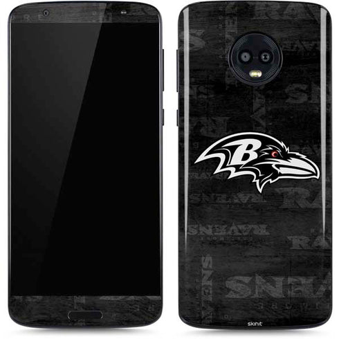 NFL Baltimore Ravens Black & White Moto G6 Skin
