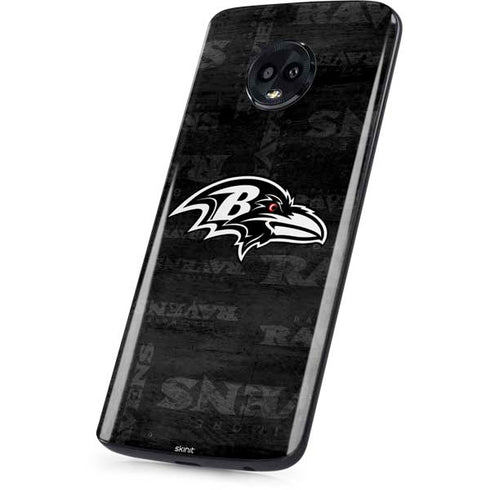 NFL Baltimore Ravens Black & White Moto G6 Skin