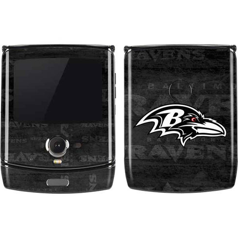 NFL Baltimore Ravens Black & White Motorola RAZR Skin