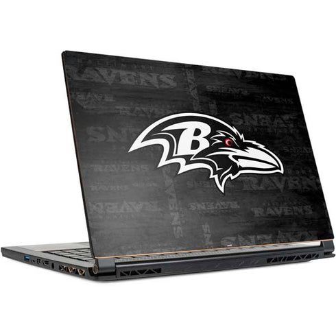 NFL Baltimore Ravens Black & White MSI GS65 Stealth Laptop Skin