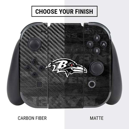 NFL Baltimore Ravens Black & White Nintendo Switch Bundle Skin