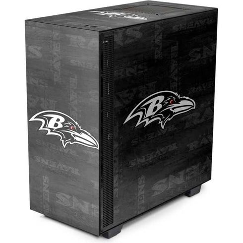 NFL Baltimore Ravens Black & White NZXT H510 Compact ATX Mid-Tower Case Skin