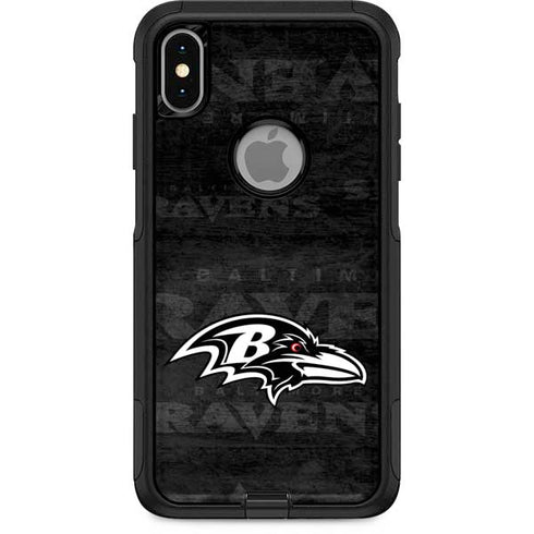 NFL Baltimore Ravens Black & White Otterbox Commuter iPhone Skin