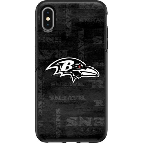 NFL Baltimore Ravens Black & White Otterbox Symmetry iPhone Skin