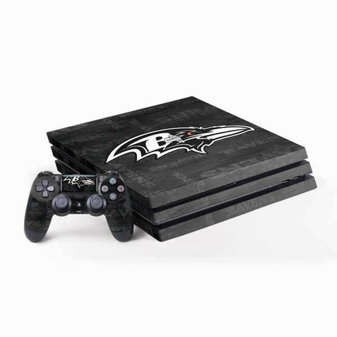 NFL Baltimore Ravens Black & White PS4 Pro Bundle Skin