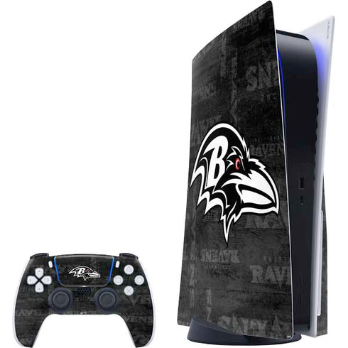 NFL Baltimore Ravens Black & White PS5 Bundle Skin