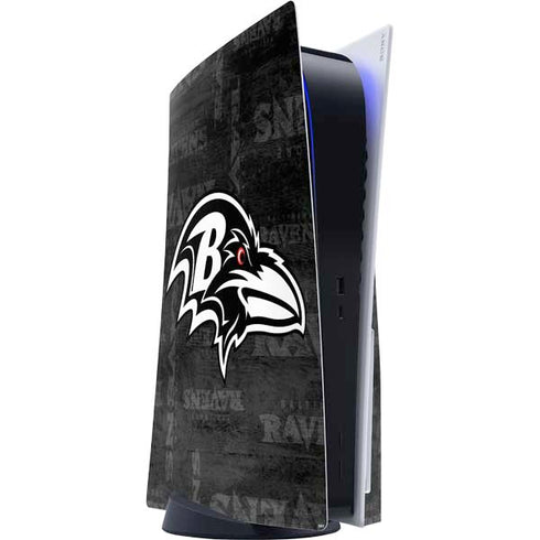 NFL Baltimore Ravens Black & White PS5 Console Skin