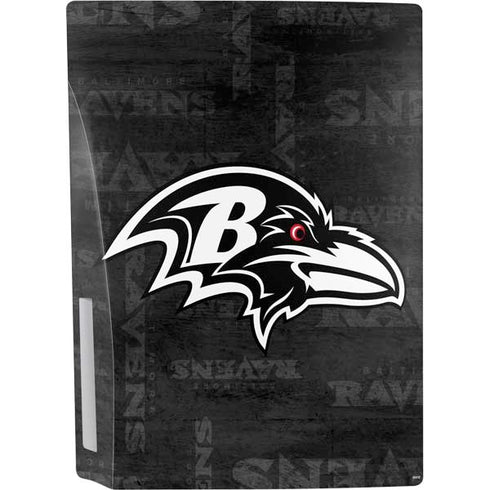 NFL Baltimore Ravens Black & White PS5 Console Skin
