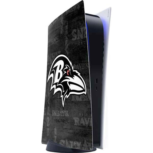 NFL Baltimore Ravens Black & White PS5 Digital Edition Console Skin