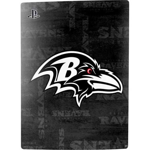 NFL Baltimore Ravens Black & White PS5 Digital Edition Console Skin