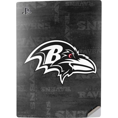 NFL Baltimore Ravens Black & White PS5 Digital Edition Console Skin