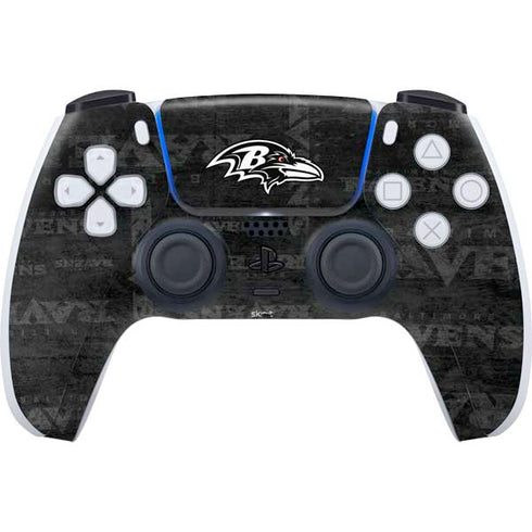 NFL Baltimore Ravens Black & White PS5 Controller Skin
