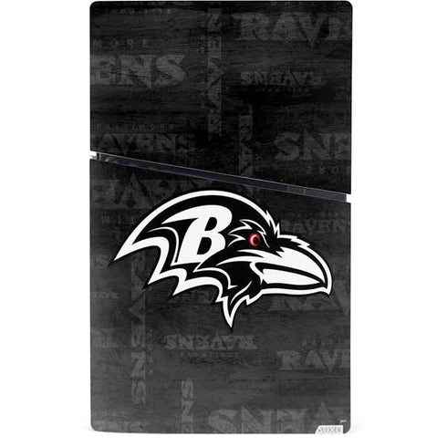NFL Baltimore Ravens Black & White PS5 Slim Digital Edition Console Skin