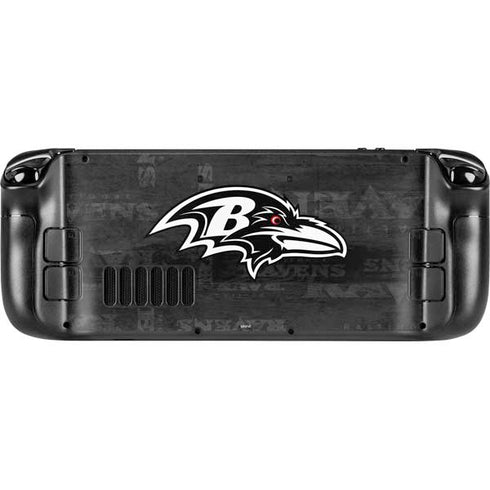 NFL Baltimore Ravens Black & White Steam Deck Handheld Gaming Computer Skin