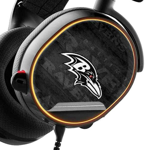 NFL Baltimore Ravens Black & White SteelSeries Arctis 3 Skin