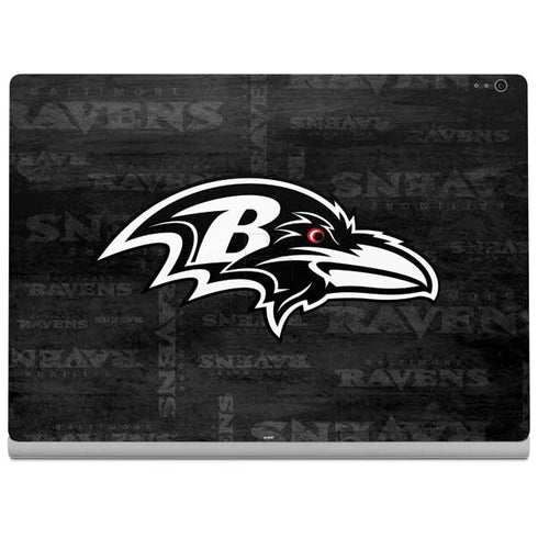 NFL Baltimore Ravens Black & White Surface Book 2 15in Skin