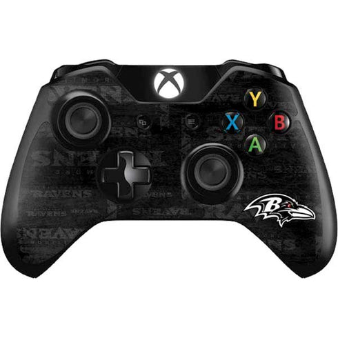 NFL Baltimore Ravens Black & White Xbox One Controller Skin