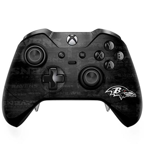 NFL Baltimore Ravens Black & White Xbox One Elite Controller Skin