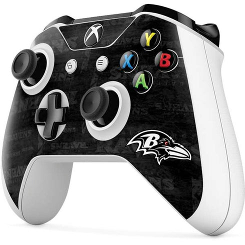 NFL Baltimore Ravens Black & White Xbox One S Controller Skin