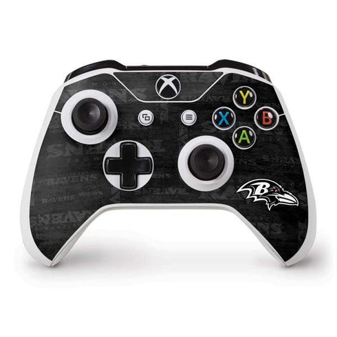NFL Baltimore Ravens Black & White Xbox One S Controller Skin