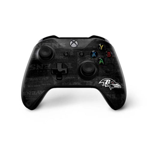 NFL Baltimore Ravens Black & White Xbox One X Controller Skin