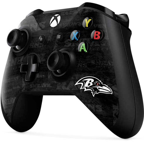 NFL Baltimore Ravens Black & White Xbox One X Controller Skin