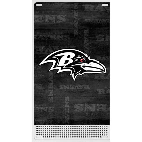 NFL Baltimore Ravens Black & White Xbox Series S Console Skin