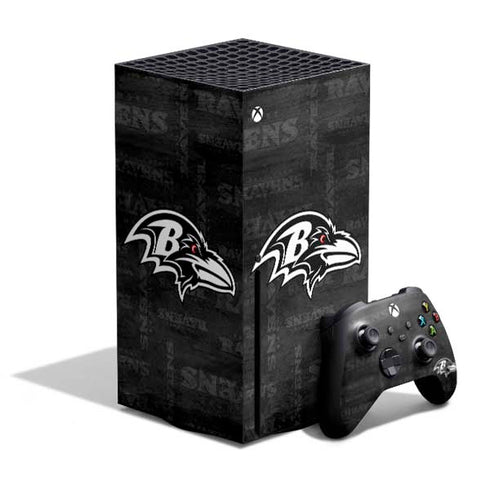 NFL Baltimore Ravens Black & White Xbox Series X Bundle Skin