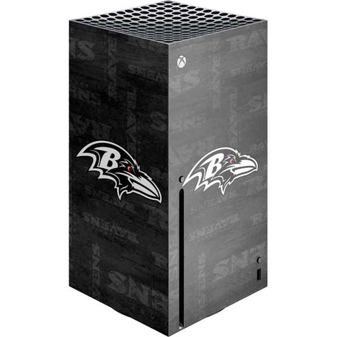 NFL Baltimore Ravens Black & White Xbox Series X Console Skin