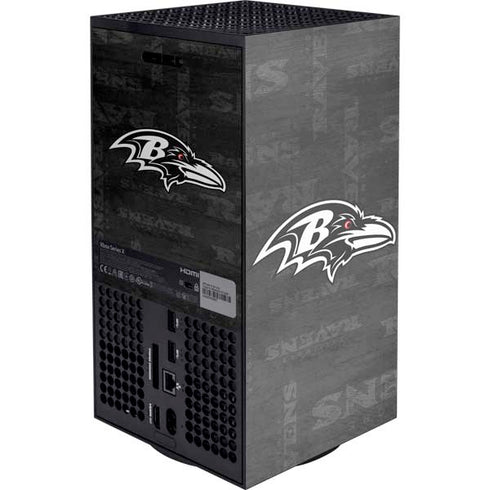 NFL Baltimore Ravens Black & White Xbox Series X Console Skin
