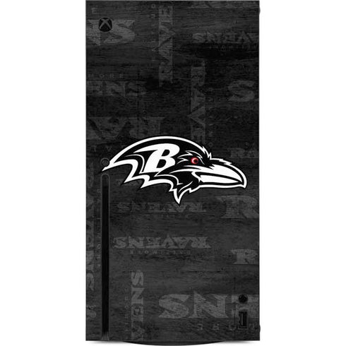 NFL Baltimore Ravens Black & White Xbox Series X Console Skin