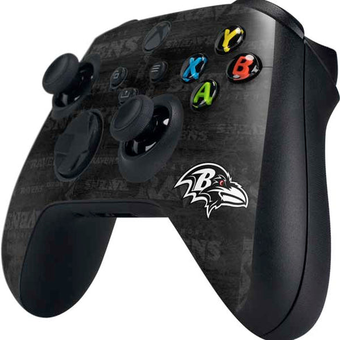 NFL Baltimore Ravens Black & White Xbox Series X Controller Skin