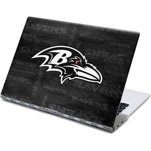 NFL Baltimore Ravens Black & White Yoga 910 2-in-1 14in Touch-Screen Skin