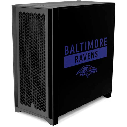 NFL Baltimore Ravens Black Performance Series Corsair 4000D Tempered Glass Mid-Tower ATX Case Skin