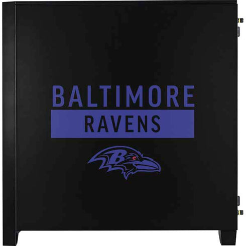 NFL Baltimore Ravens Black Performance Series Corsair 4000D Tempered Glass Mid-Tower ATX Case Skin