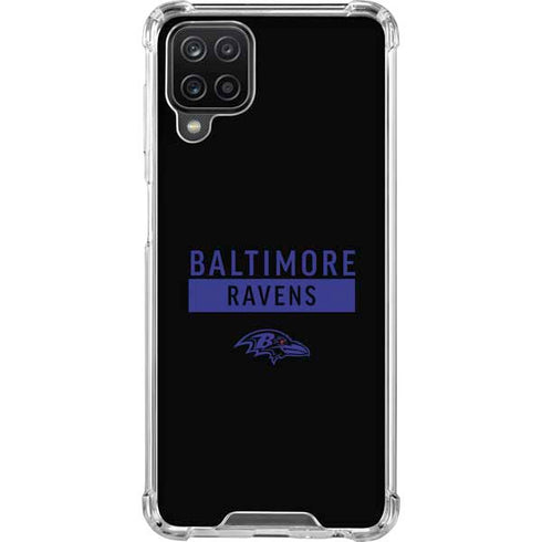 NFL Baltimore Ravens Black Performance Series Galaxy A12 Clear Case