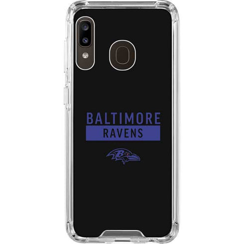 NFL Baltimore Ravens Black Performance Series Galaxy A30 Clear Case